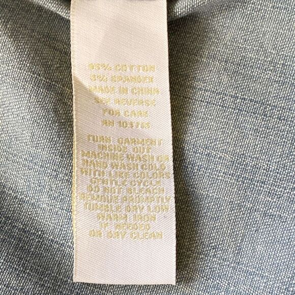 Hope&Harlow NWT Chambray Denim Dress Fringe Coastal Cowgirl Phoebe Buffay Sz 4 - Picture 8 of 11